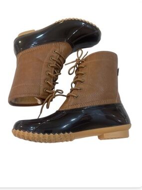 JBU by Jambu Maplewood Tan/Navy Waterproof Duck Winter Hunt Lace Boots Size 7 M